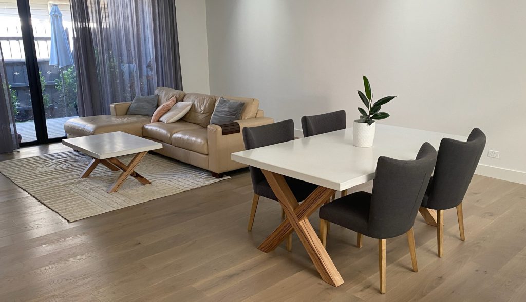 Classic Rectangle Dining & Coffee Table with X Shape Timber Frame