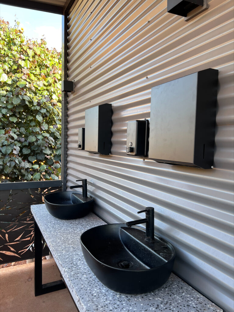 The Paris Terrazzo Benchtop on a Steel U-Shape Frame